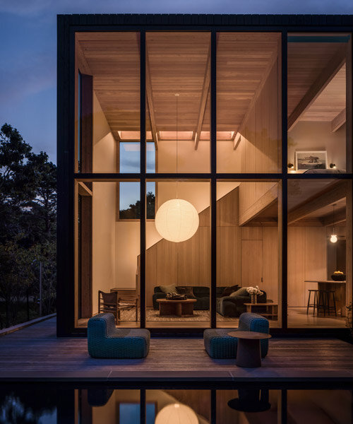 starling architecture hides charred timber beach house among wild dunes of amagansett