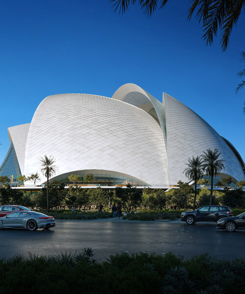 bjarke ingels group shapes las vegas ballpark with sculptural shell structure