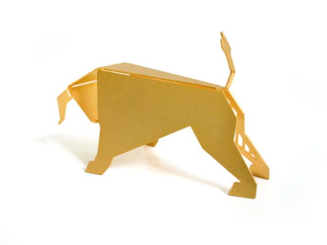 metal abstract bull figurine