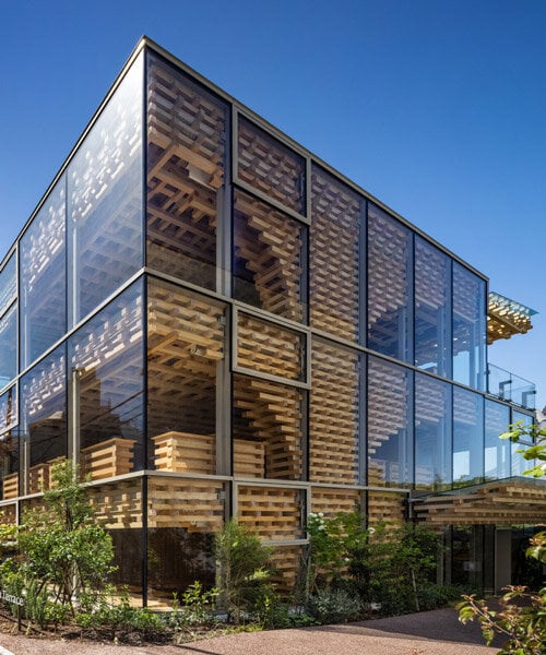 kengo kuma's intricate timber structure serves as an aromatherapy diffuser in tokyo