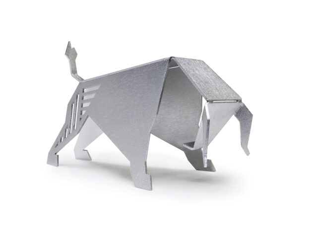 metal abstract bull figurine