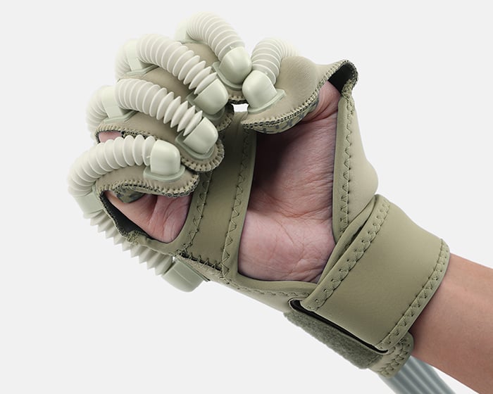 pneumatic robotic glove aids training for stroke and hand disability rehabilitation