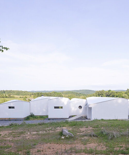 schaum/shieh's residence in the US slides along natural contours to form green pockets