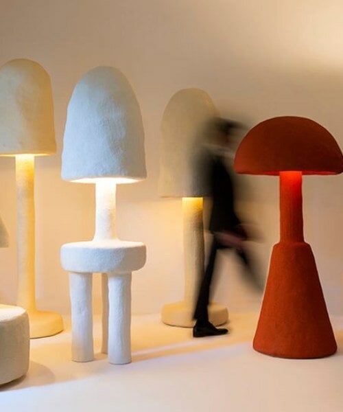 concrete shiitake lamps by mary-lynn and carlo massoud illuminate design doha